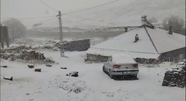 Ahlat'ta nisan ayında kar sürprizi