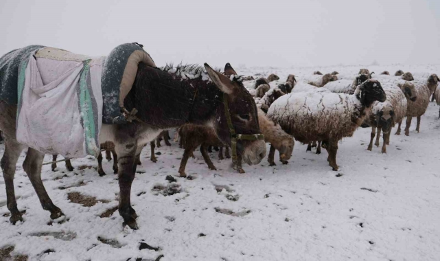 Bayburt'ta nisan ayında yoğun kar yağışı
