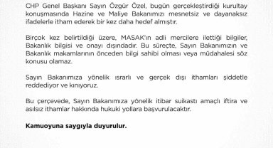 CHP Genel Başkanı Özel'in iddialarına Hazine ve Maliye Bakanlığı'ndan tepki