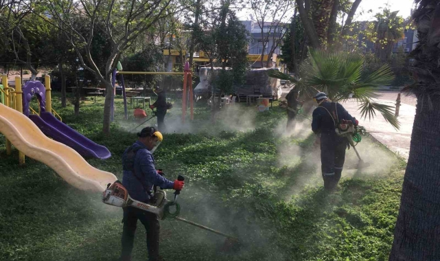 Didim Belediyesi yeşil alanlarda bakım çalışmalarını sürdürüyor