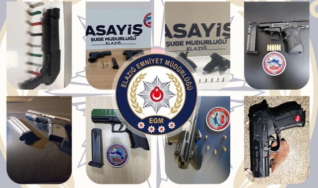 Elazığ'da 22 adet ruhsatsız silah ele geçirildi