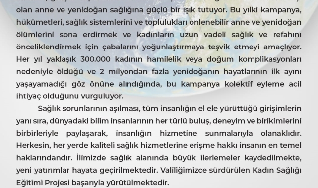 Eskişehir Valisi Aksoy'dan Dünya Sağlık Günü mesajı