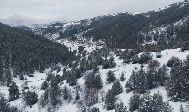 Gümüşhane'de nisanda kar etkili oldu