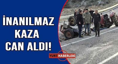 Hareket halindeki traktör ikiye bölündü: 1 ölü,1 yaralı