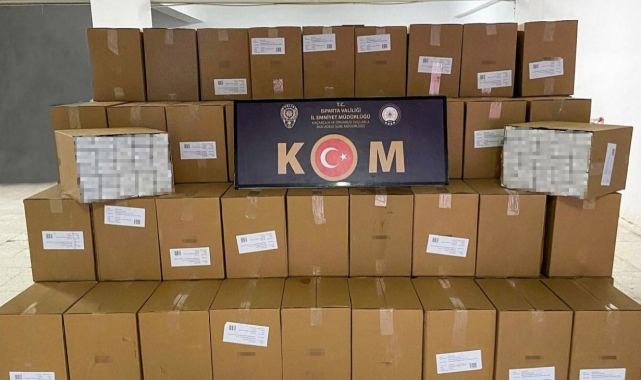 Isparta'da 1 milyon adet kaçak makaron ele geçirildi