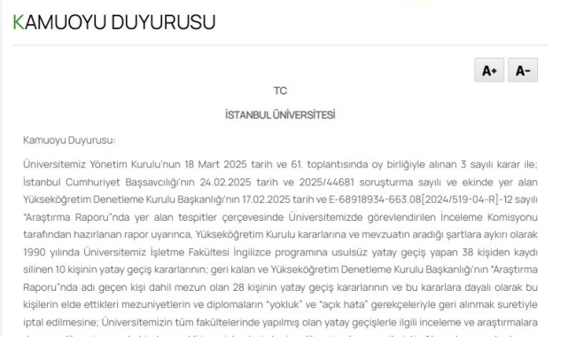 İstanbul Üniversitesi'nin diplomasını iptal ettiği Galatasaraylı profesör görevine devam ediyor
