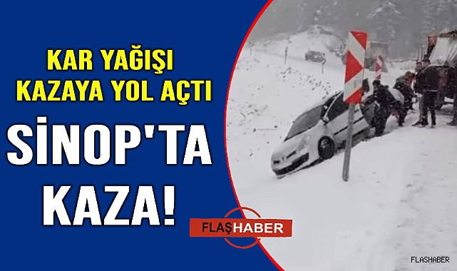 Kar yağışı trafik kazasına neden oldu
