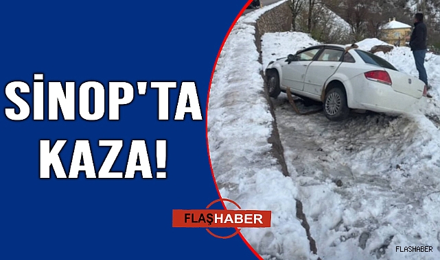 Karda kayan otomobil şarampole düştü