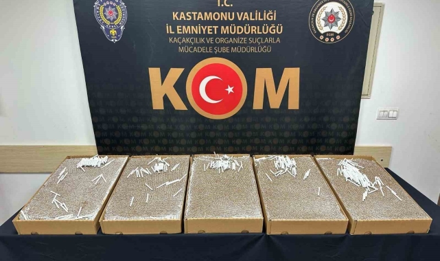 Kastamonu'da 27 bin adet doldurulmuş makaron ele geçirildi