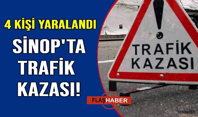 Kontrolden çıkan otomobil uyarı levhalarına çarptı: 4 yaralı