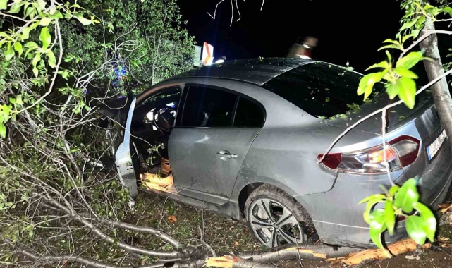 Otomobil şarampole yuvarlandı: 2 yaralı