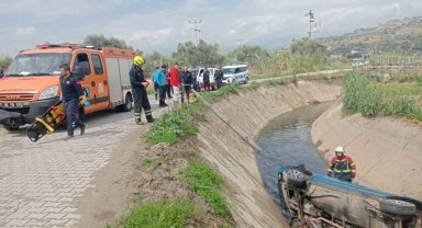 Otomobil sulama kanalına uçtu: 1 yaralı