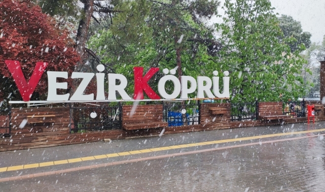Samsun'un ilçelerinde kar yağışı etkili oldu
