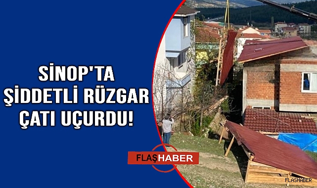 Şiddetli rüzgardan çatı uçtu