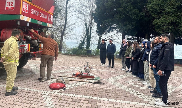 Sinop'ta üniversite öğrencilerine orman yangınlarına müdahale eğitimi 