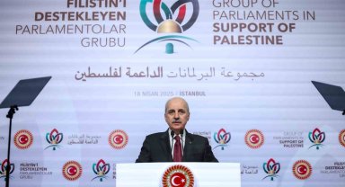TBMM Başkanı Kurtulmuş, İstanbul'da Filistin'i Destekleyen Parlamentolar Grubu Toplantısında konuştu: