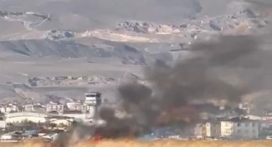 Van'da sazlık alanda yangın