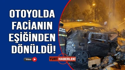 Tıra çarpan cip yanarak küle döndü