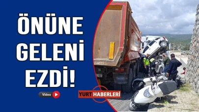 Yoldan çıkan kamyon ortalığı birbirine kattı