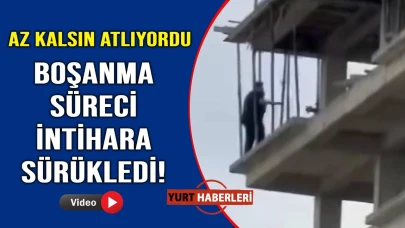 Küçük kızıyla beraber inşaattan atlamak istedi