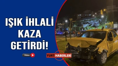 Kırmızı ışıkta geçen otomobil taksiye çarptı: 7 yaralı