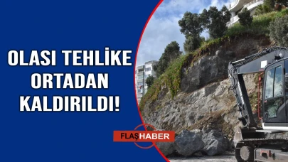 Düşme riski taşıyan kayalar temizlendi