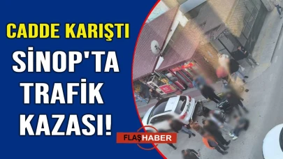 Sinop'ta otomobil ile motosiklet çarpıştı