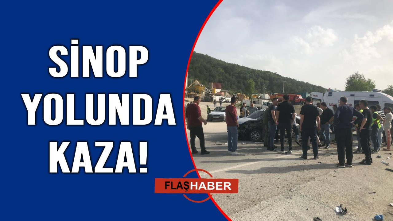 Sinop yolunda otomobiller çarpıştı: 2 yaralı