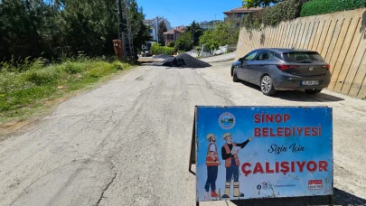O yolda asfalt çalışması başladı