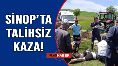 Traktör ile oluk arasında kalan şahıs yaralandı