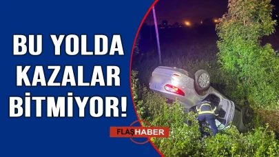Sinop yolunda takla attı