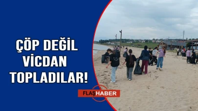 Sahilin ayıbını öğrenciler örttü