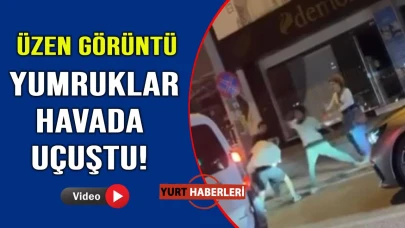 Gençler caddeyi boks ringine çevirdi