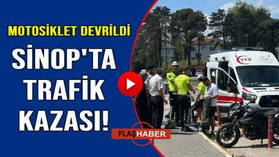 Sinop’ta motosikletle otomobil çarpıştı