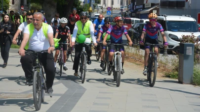 "Mutlu şehrin" insanları sağlıklı yaşam için pedalladı