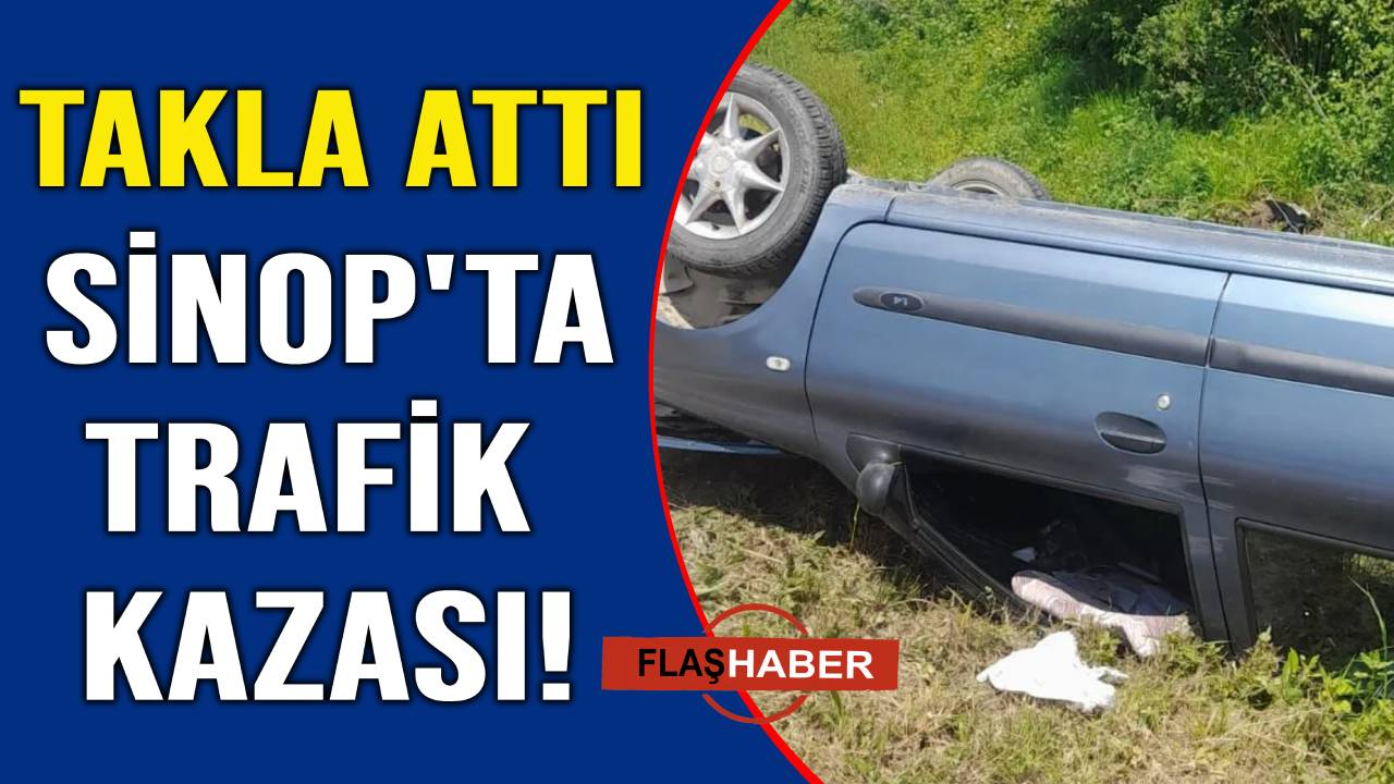 Kontrolden çıkan otomobil takla attı
