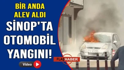 Park halindeki otomobilde yangın çıktı