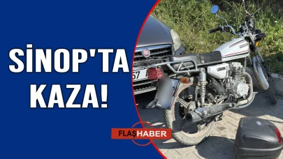 Sinop'ta otomobille çarpışan motosikletin sürücüsü yaralandı