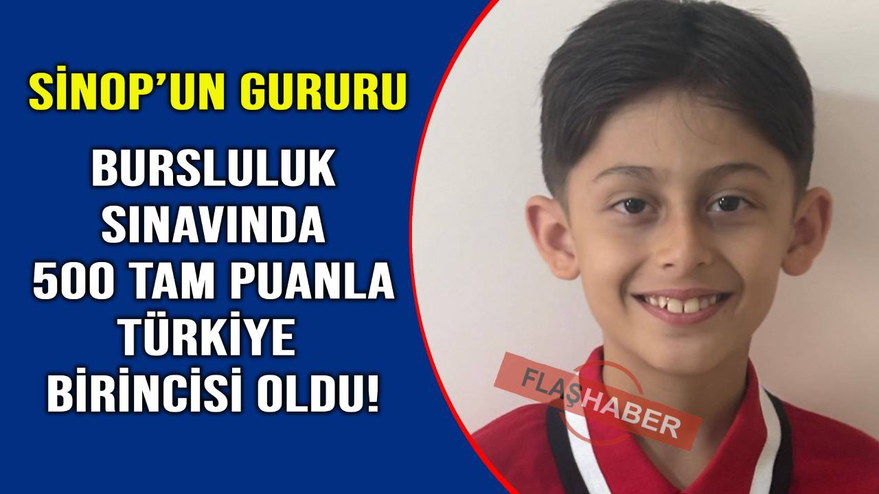 Sinoplu öğrenciden bursluluk sınavında Türkiye birinciliği