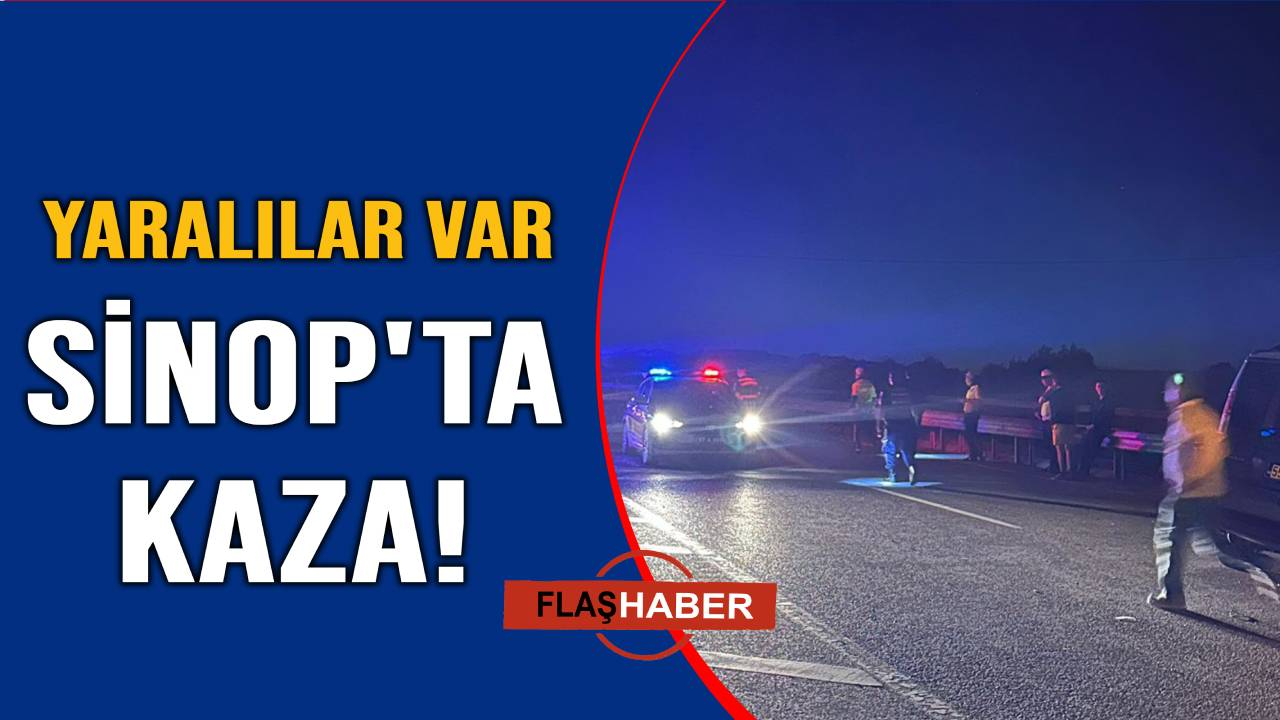 Sinop'ta kontrolü kaybeden hafif ticari araç bariyerlere çarptı