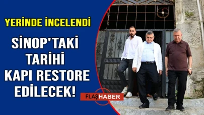 Sinop Kalesi'nin Lonca Kapısı'nda inceleme