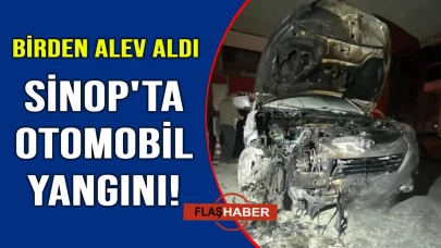 Sinop’ta park halindeki otomobil alev aldı