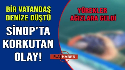 Sinop'ta denize düşen vatandaşı çevredekilerin dikkati kurtardı