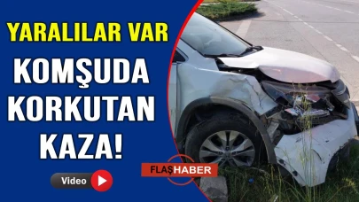 Kavşakta korkutan çarpışma