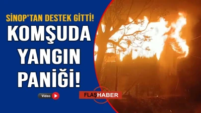 Komşudaki yangına Sinop'tan itfaiye desteği