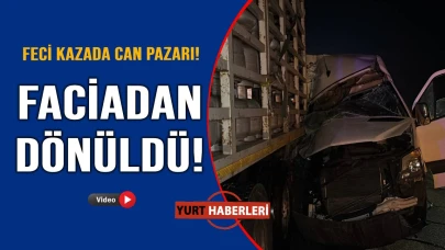 Tüp yüklü kamyon ile minibüs çarpıştı