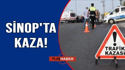 Sinop'ta motosiklet otomobille çarpıştı:1 yaralı