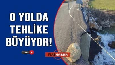 Sinop'ta çöken yol onarılmayı bekliyor!