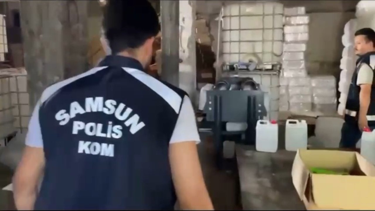 Samsun merkezli 8 ilde sahte alkol şebekesine operasyon: 4 ton etil ve metil alkol ele geçirildi
