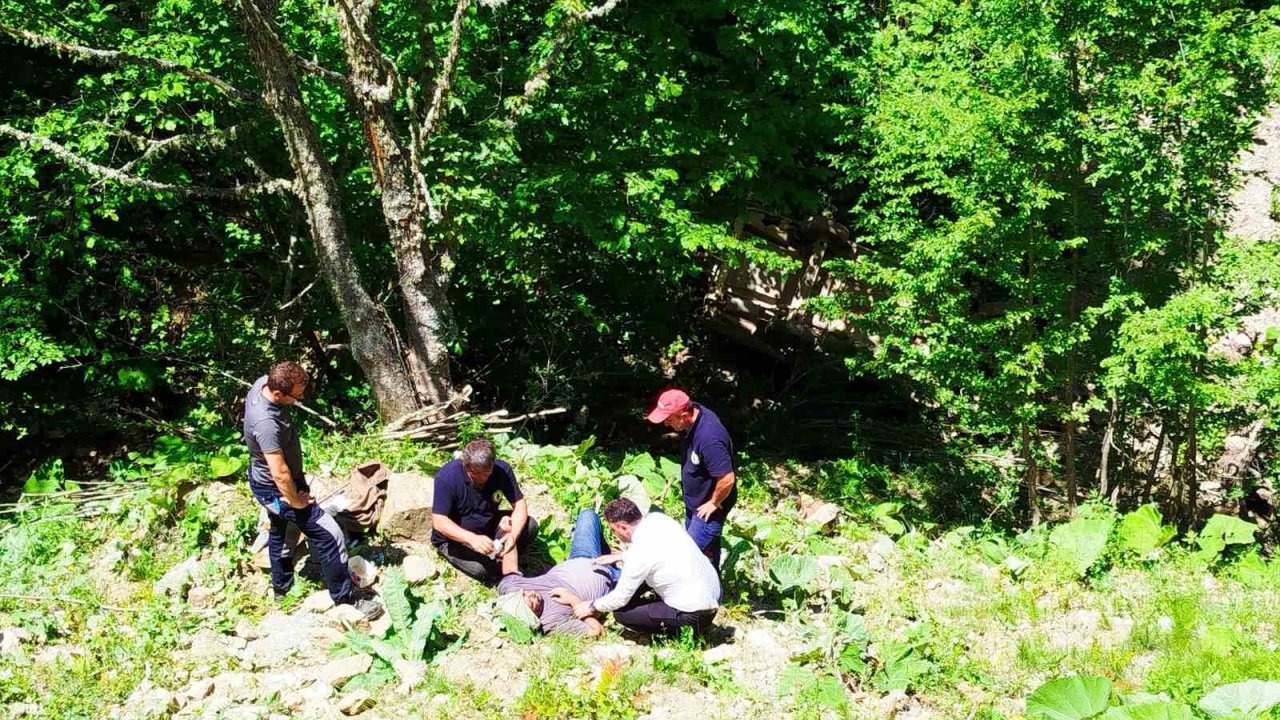 Zonguldak’ta 80 metreden şarampole devrilen otomobildeki 3 kişi yaralandı